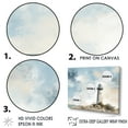 thumbnail image 3 of Designart "Lighthouse Panorama In Minimalist Style" Beach Light House Floater Framed Wall Decor, 3 of 5