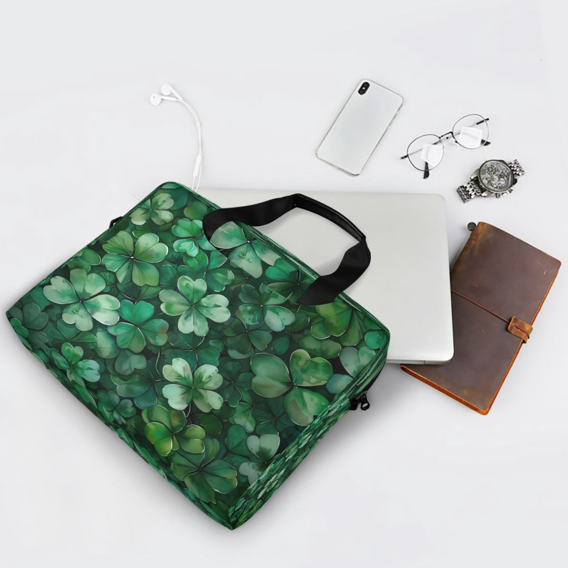 Laptop Bag Laptop Briefcase 15.7 x 3 x 11.8 Inches Laptop Bag Briefcases Laptop Storage Travel Laptop Bag Work Laptop Bag Four-leaf Clover
