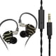 thumbnail image 1 of QKZ Auriculares con cable de 3,5 mm Fitness Sports HiFi Auriculares con sonido estéreo Control de línea de 2 pines Tablet Computadora Auriculares con micrófono Negro Yuarrent EL005362-01B, 1 of 2