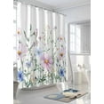 thumbnail image 3 of Farmhouse Watercolor Shower Curtain, Wildflowers Plants Retro Pastoral Waterproof Shower Curtain Set with 12 Hooks Lightweight Washable Fabric Shower Curtains for Bathroom 72x84 Inches, 3 of 6