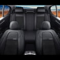 thumbnail image 5 of Coverado Car Seat Covers Black, 5 Seats Breathable Faux Leather & Woven Fabric Seat Protectors Full Set, Universal Auto Cushions Fit Most Cars SUV Trucks, 5 of 13