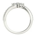 thumbnail image 2 of Curved Band Two Stone Diamond Ring in 14k White Gold 3/4 cttw Size 4.5, 2 of 4