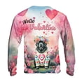 thumbnail image 2 of Hello Valentine’s Day Newfoundland Flower Crown Romantic Pink Floral All Over Print 3D Sweatshirt Unisex Merch Newfie Dog Lover Gifts - 00031, 2 of 6