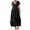 Black, variant on Antinious Women Short Sleeve Round Neck Solid Slit Hem Casual Lightweight Dress