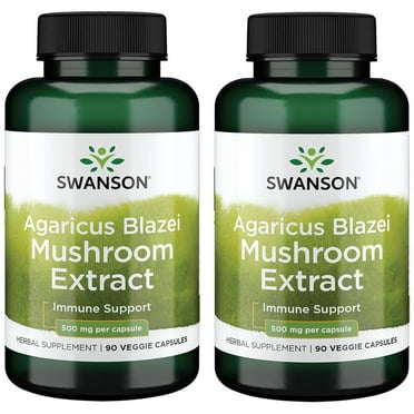 Swanson Agaricus Blazei Mushroom Extract 500 mg 90 Veg Caps 2 Pack