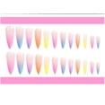 thumbnail image 5 of 24 Uds uñas postizas francés Extra largo Stiletto puntiagudo prensa en las uñas, uñas postizas de ataúd largo cubierta completa acrílico prensa en las uñas, 5 of 5