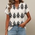 thumbnail image 7 of BOMYJESK Women's Tops Short Sleeve V Neck T Shirts Business Casual Western Ethnic Style Basic Blouses 2026 Spring Trendy Going Out Loose Fit Outfits Beige L, 7 of 7