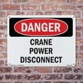 thumbnail image 5 of Crane Power Disconnect OSHA Danger Aluminum Sign 18 Inch x 12 Inch - 10 Pack, 5 of 8