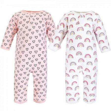 UPC: 0660168190380 | Hudson Baby Infant Girl Premium Quilted Coveralls Modern Rainbow 12-18 Months