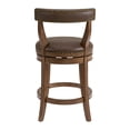 thumbnail image 2 of ROME + OAK Ruxban 26" Swivel Counter Stool, Walnut with Saddle Brown Vegan Leather, Set of 4, 2 of 8