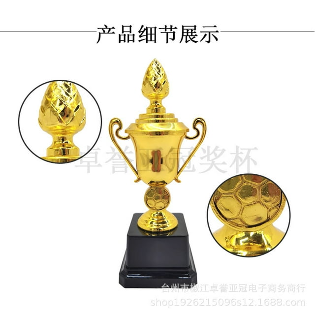 Trofeos deportivos de plástico: Copas doradas de fútbol de plástico - Premios para eventos deportivos infantiles, competiciones escolares, recuerdos de fiesta de fútbol, recompensas para el aula