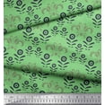 thumbnail image 2 of Soimoi Green Cotton Jersey Fabric Filigree Damask Print Fabric by Yard 58 Inch Wide, 2 of 3