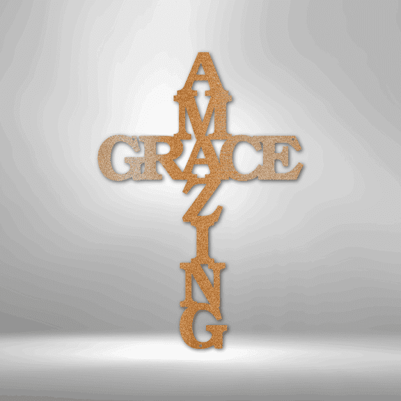 Scripture Walls Amazing Grace Cross Steel Sign Laser Cut Powder Coated Home & Office Metal Wall Decor Multiple Sizes & Colors