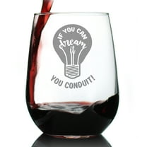 Bevvee Stemless Wine Glass 17 oz You Conduit Gifts for Wine Lovers Wine Glasses