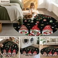 thumbnail image 5 of Round Rugs 5 Ft, Black Gnomes Christmas Non Slip Area Rugs for Kitchen Bedroom Entryway, Xmas Ball Gifts Snowflake Washable Carpet Runner Rug Floor Mats for Bedroom Home Decor, 5 of 9