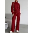 thumbnail image 4 of PRETTYGARDEN Women's 2 Piece Outfits Casual Lapel Half Zip Sweatshirts and Wide Leg Pants Tracksuit Sets, 4 of 8