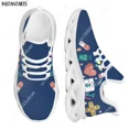 thumbnail image 1 of Zapatillas blancas de enfermería con diseño de marca para mujer, con estampado médico de enfermera y doctor, ligeras, con cordones, 1 of 6