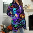 thumbnail image 5 of Kilaqueen Womens Halloween Open Front Cardigan Casual Oversized Funny Pumkin Print Lightweight Thin Coats Cute Spooky Pattern Cardigans Dusters, 5 of 7