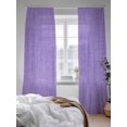 thumbnail image 3 of Sheer Curtains 96 Inches Long 2 Panels Set for Living Room, Lavender Burlap Texture Semi Sheer Curtains for Windows, Farmhouse Vintage Lavender Voile Window Treatments Rod Pocket Curtain, 3 of 7