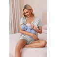 thumbnail image 2 of Ekouaer Women's Maternity Nursing Pajamas Shorts Set Summer Nursing Sets Soft Labor Delivery PJS, 2 of 6
