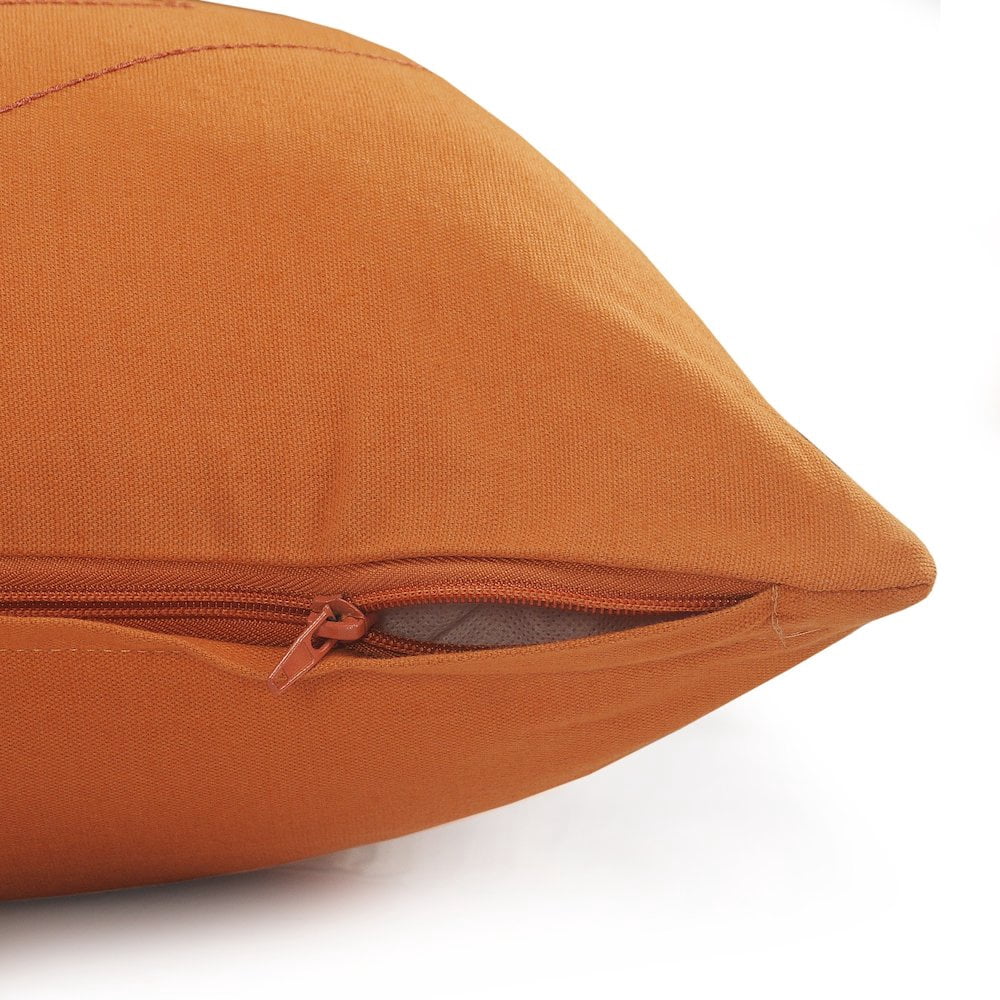 LR Home Ox Bay Orange Solid All-Natural Cotton Pillow Cover