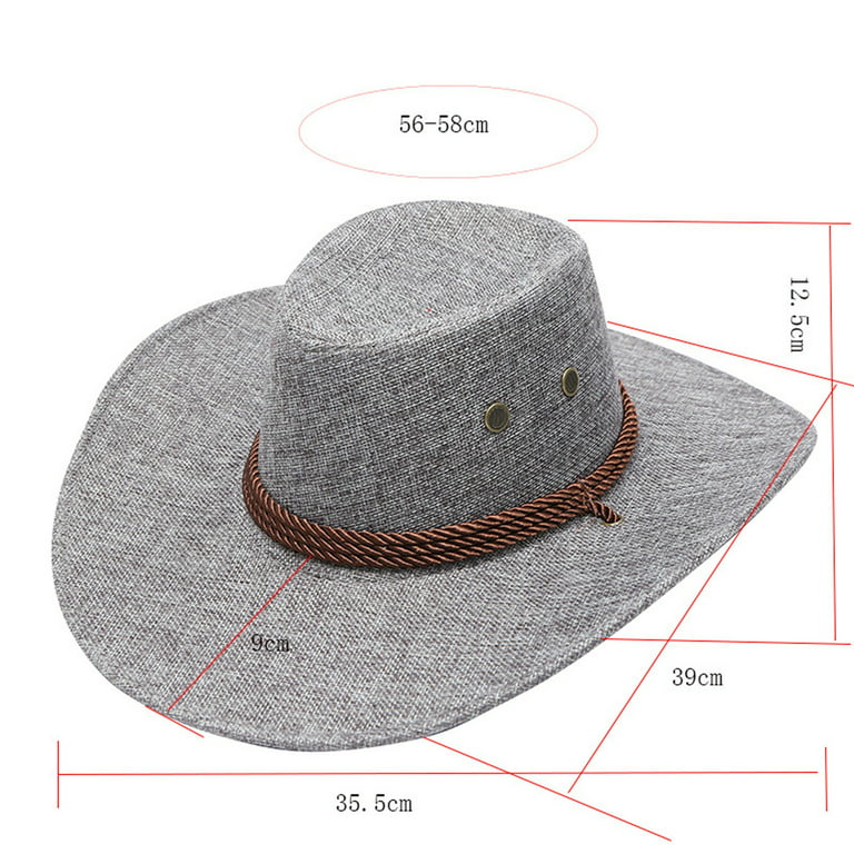 NKOOGH Summer Hat Men Us Open Hat Adult Solid Casual Summer Western Fashion  Cowboy Sun Hat Wide Brim Travel Sun Cap
