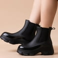thumbnail image 2 of Mepaouo Women's Platform Ankle Rain Boots Waterproof Chelsea Garden Shoes Anti Slip Rainboots(Black,7), 2 of 8