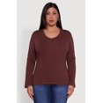 thumbnail image 2 of Womens Plus Size Basic V Neck Long Sleeve T-Shirt, 2 of 5