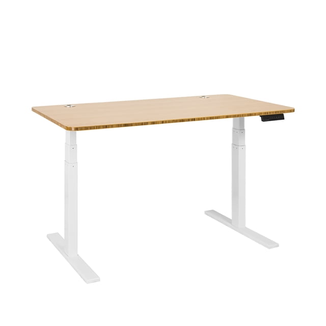 Autonomous SmartDesk - Height-Adjustable Standing Desk - Dual Motor - White Frame - Bamboo Classic Top