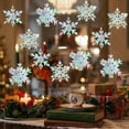thumbnail image 4 of Bfogop 12Pcs Christmas Hanging 3D Snowflakes Decorations Iridescent Paper Snowflakes Rainbow Snow Flakes Garland for Winter Holiday Christmas Birthday Party Decor Supply 4.8 Inch, 4 of 6