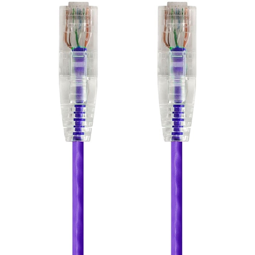 0.5-50FT Cat6A RJ45 SLIM Ethernet LAN Network UTP Patch Cable Gold Copper Purple 
