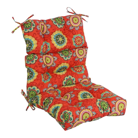 Blazing Needles 22-inch by 45-inch Spun Polyester Patterned Outdoor Tufted Chair Cushion