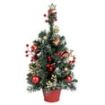 thumbnail image 7 of 20 Inch Tabletop Mini Christmas Tree Pre-lit Artificial Mini Christmas Tree with Warm LED Lights, Red Berries Balls Ornaments for Christmas Home Indoor Decorations, 7 of 7