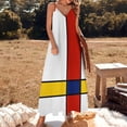 thumbnail image 2 of Mondrian Style Art Abstrait Robe Sans Manches Robes de Soirée Femmes Robes de Soirée Luxe 2024 Jupe d'Été pour Femmes, 2 of 4