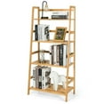 thumbnail image 3 of Spaco 4-Tier Bamboo Bookshelf Ladder Shelf Plant Stand Rack-Natural, Tall Bookshelf, Shelves for Living Room, Home Office, Bedroom, Balcony, 3 of 9