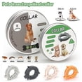 thumbnail image 2 of Juego de 2 collares ajustables antipulgas y antigarrapatas para perros y gatos de hasta 8 meses de edad, collar antipulgas y antimosquitos (70 cm + 38 cm), 2 of 5