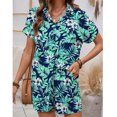 thumbnail image 7 of Youpwaven Women's 2-Piece Hawaii Vacation Set, Tropical Floral Print Short Sleeve Shirt and Shorts, Summer Beach Holiday Button Down Outfit, Casual Loose Fit Loungewear, 7 of 7