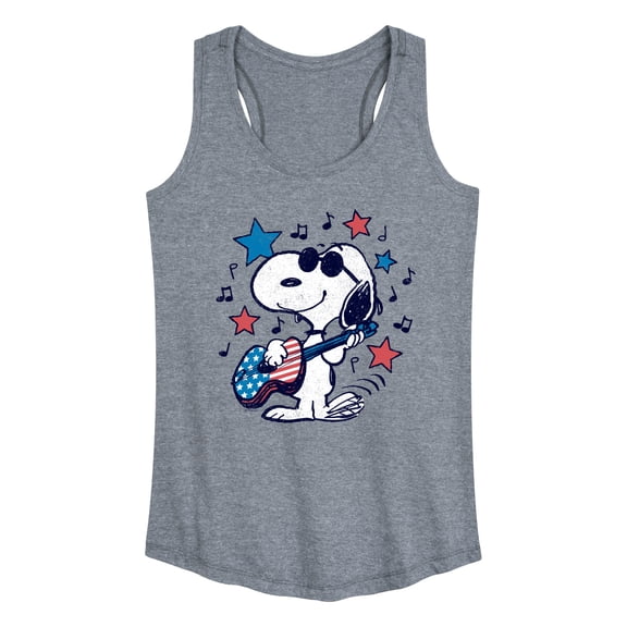 Peanuts - Snoopy Americana Guitar - Women's Racerback Graphic Tank