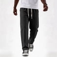 thumbnail image 6 of Nestiefly Mens Cotton Linen Pants Casual Elastic Waist Drawstring Summer Beach Pants Loose Fit Lightweight Dress Trousers 2026 Black 2XL, 6 of 6
