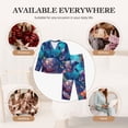 thumbnail image 5 of Rateoe Underwater Turtle Dolphin Octopus Pattern Womens Pajamas Set Long Sleeve Sleepwear Button Down Nightwear Soft Cotton Pj Lounge Sets, 5 of 9