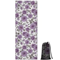 Pioneer Flower Floral Print Pattern Hot Yoga Mat Towel Non Slip for Hot Yoga - Quick-Drying Yoga Mat Cover with 4 Corner Pockets with Travel Bag - Hot Yoga Towel Non Slip 74"x26"