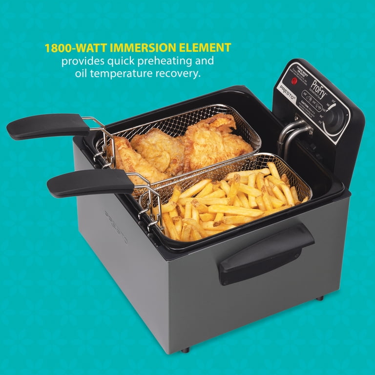 Presto 5Qt Pro Fry Electric Deep Fryer, Dual Large Baskets, Easy