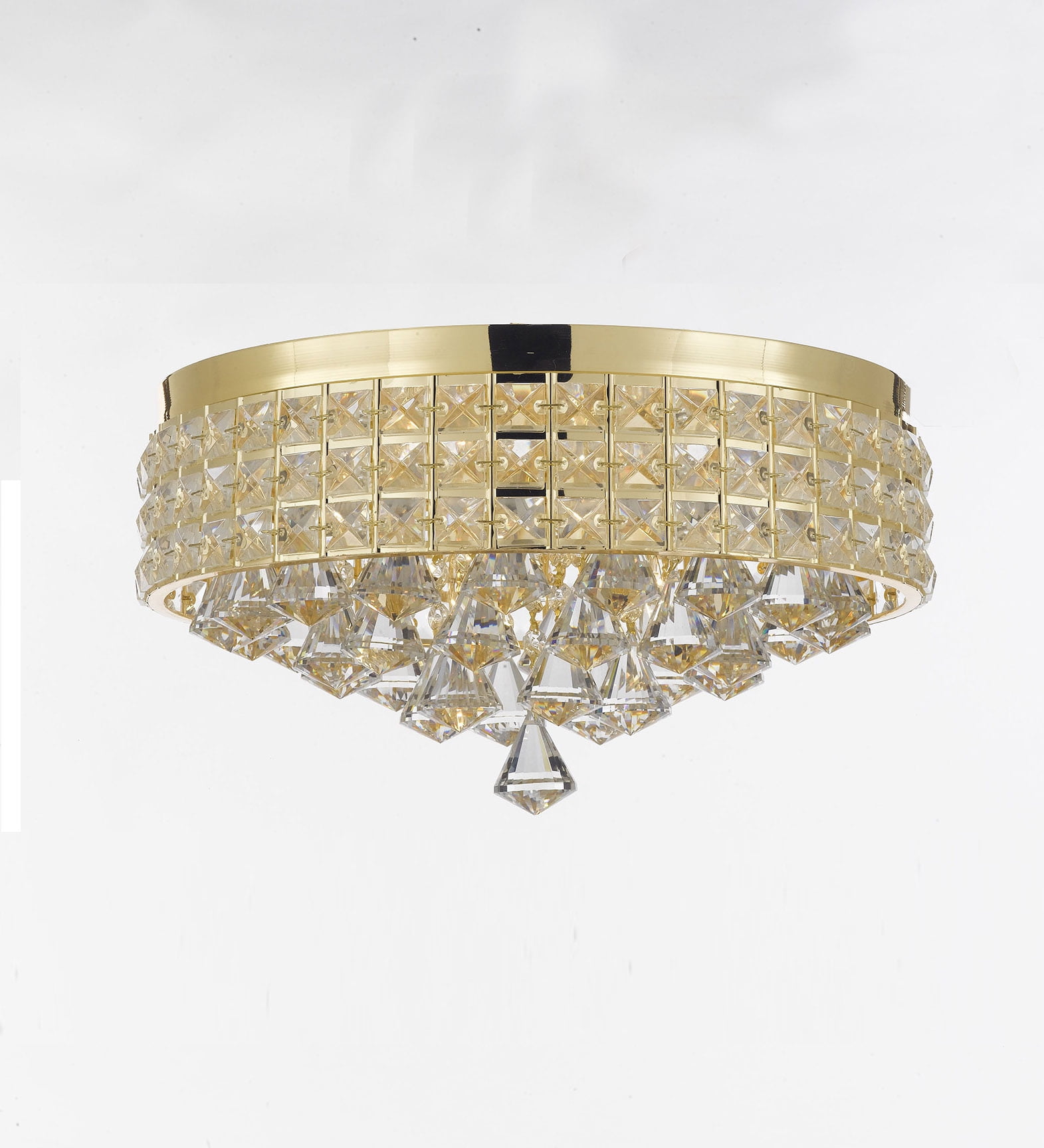 Flush Mount French Empire Crystal Chandelier Crystal Gold - Walmart.com
