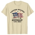 thumbnail image 3 of Helii Independence Day 250th Anniversary USA Shirt Womens 4th of July 1776-2026 T-Shirts Patriotic Shirts American Flag Graphic Top Summer Tops Beige S, 3 of 5