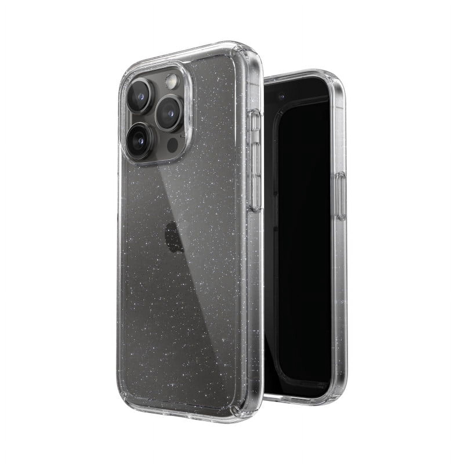 Speck Gemshell with Glitter Case for iPhone 15 Pro in Clear and Platinum Glitter