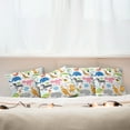 thumbnail image 3 of Ambesonne Animal Throw Pillow Cover 4 Pack, Cartoon Giraffe Zebra Turtle, 16", Multicolor, 3 of 6