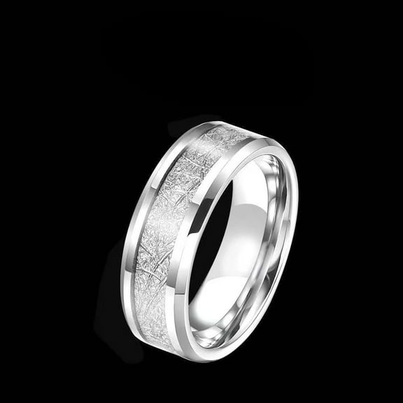 L.YY Textured Band Silver Ring, Size: 7