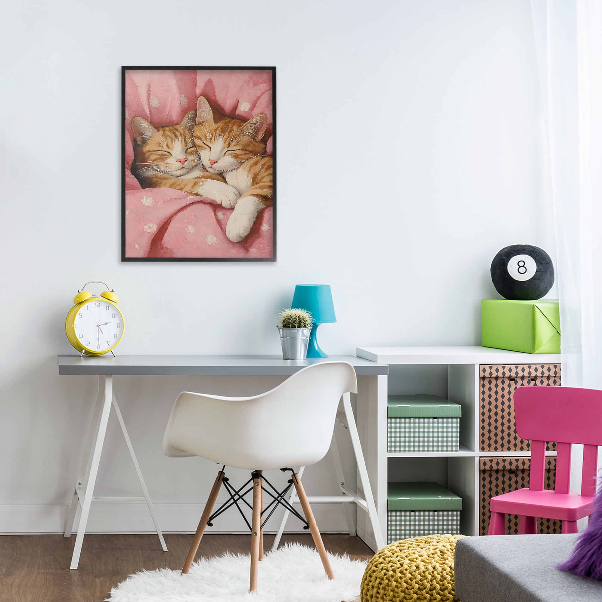 Stupell Industries Sleeping Orange Cats Embrace Black Framed Giclee Art, design by The Prints Vibe