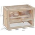 thumbnail image 2 of YYEAN 2-Level Hamster Cage Mice and Rat House, Small Animal Habitat for Guinea Pigs, Chinchillas with Openable Top, Front Door, Shelf and Ladder, Natural, 2 of 9