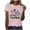 Pink, variant on UVEASISHA 4th of July Tshirts for Women Funny Patriotic Graphic Short Sleeve Tees Holiday Celebration Gnomes T-Shirt Beige S